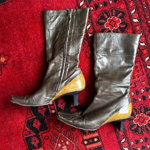 Vintage leather heeled boot.